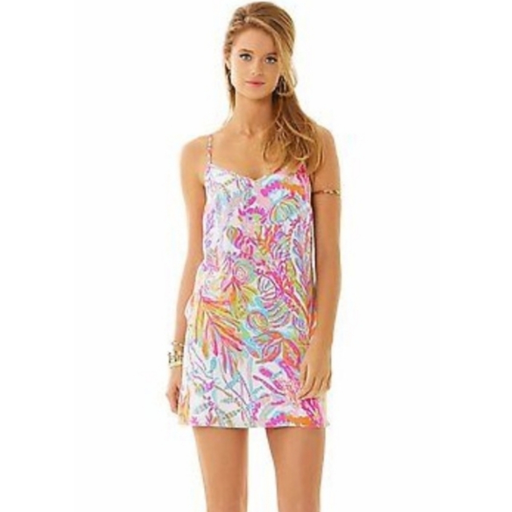 Lilly Pulitzer Dusk Scuba To Cuba Silk Slip Dress